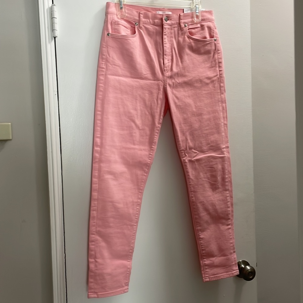 Loft skinny high rise pant in pink
